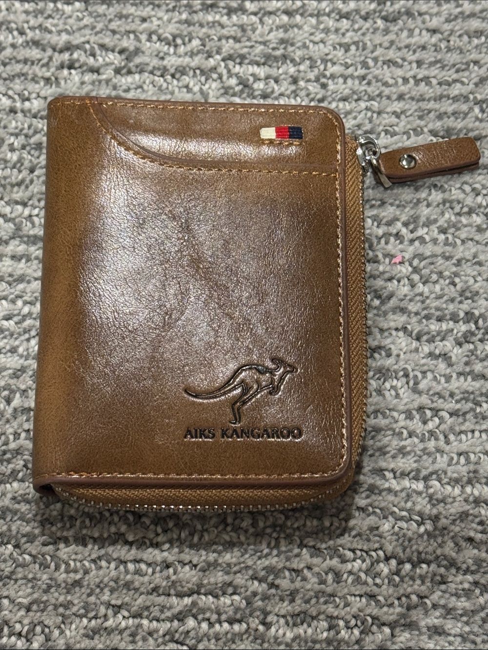 Brown Leather Zip Wallet for Men